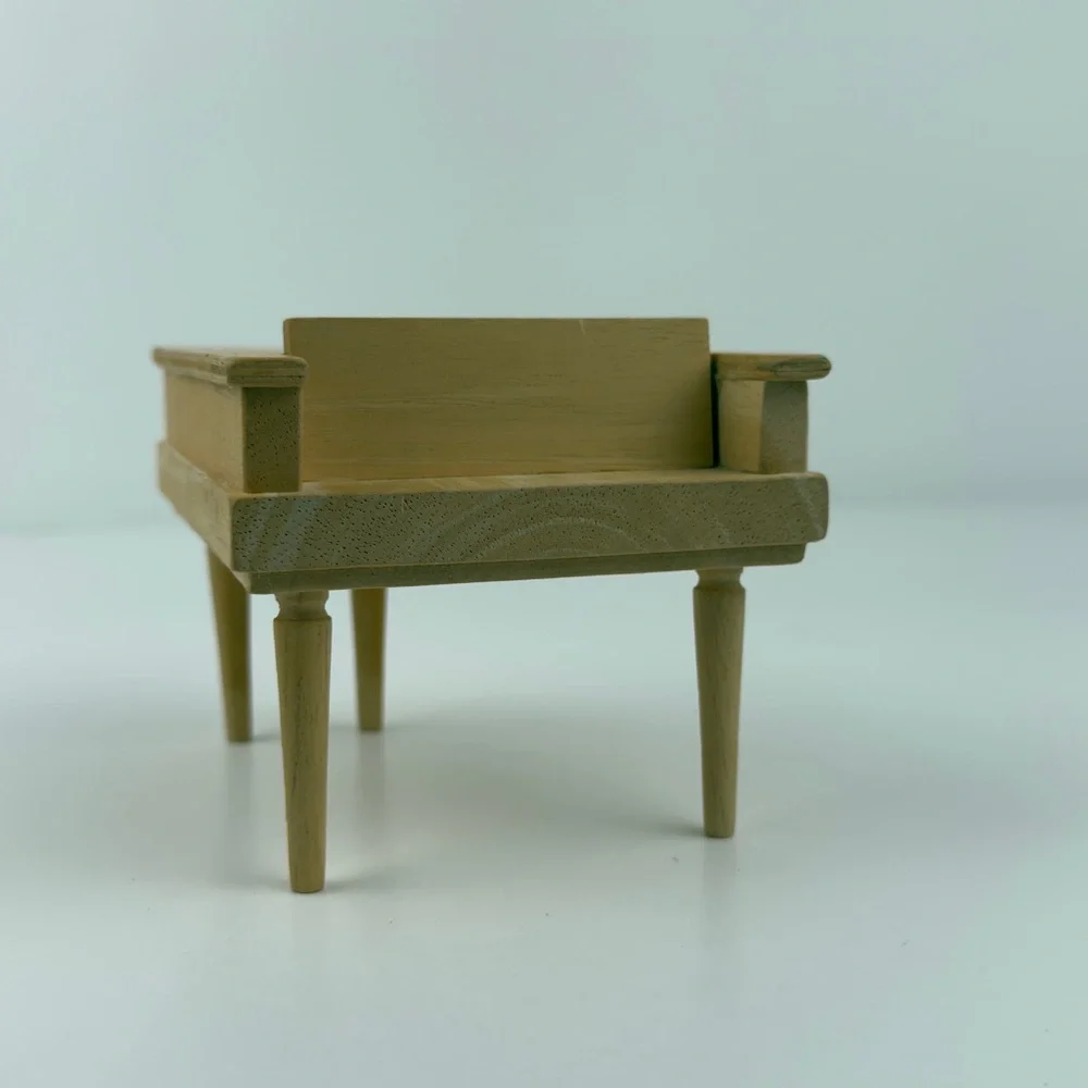 Miniature Dollhouse Baby Grand Piano Music Box 1:12 Scale Wood Working